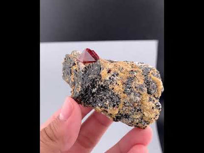 Red Zircon Crystals On Matrix From Afghanistan - 116 Grams