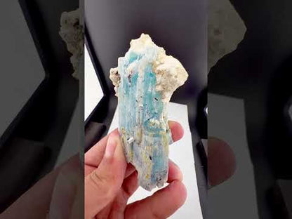 Blue Aquamarine Crystal with Albite from Pakistan - 131 Grams
