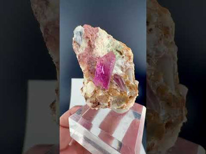 Natural Hot Pink Topaz Crystal on Matrix from Katlang Pakistan,110 gram