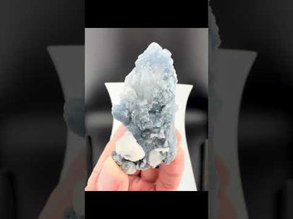Indicolite Blue Quartz Crystal With Schorl Tourmaline From Afghanistan - 60 Grams