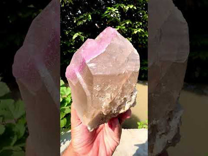 Crystallized Rose Quartz with Tourmaline on Smoky Quartz from Afghanistan, 1830 gram