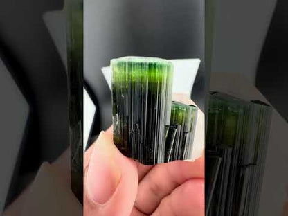 Green Cap Tourmaline Crystal with Quartz from Pakistan - 17 Grams