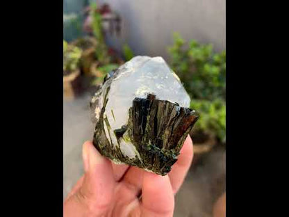 Green Epidot Cluster On Quartz Crystal From Pakistan - 207 Grams