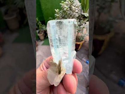 Aquamarine crystal with mica from Pakistan, 49 gram