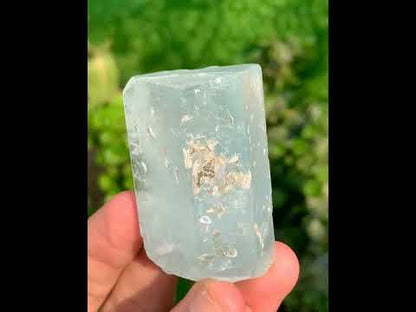 Natural Terminated Aquamarine Crystal With Rainbow Inclusion And Muscovite From Pakistan - 99.20 Grams