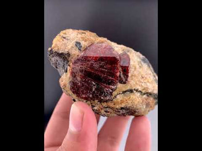 Red Zircon Crystals On Matrix From Afghanistan - 225 Grams