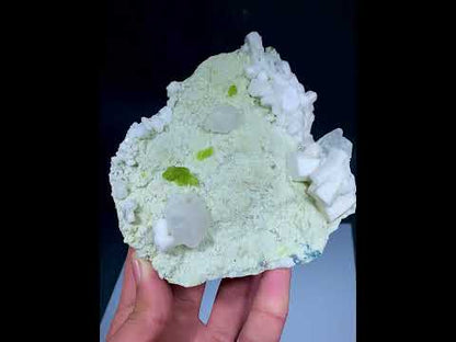Green Sphene Crystals With Calcite On Matrix From Pakistan - 480 Grams