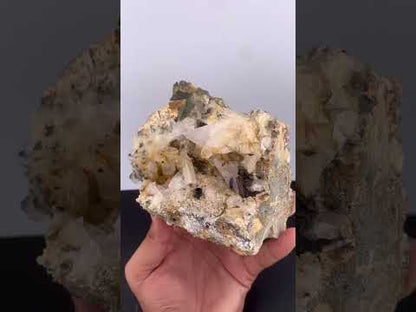 Rare Black Anatase Crystal With Chlorine Quartz On Matrix From Pakistan - 864 Grams