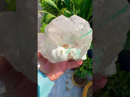Bicolor Beryl Morganite Aquamarine with Green Tourmaline, Microlite and Albite from Afghanistan, 576 gram