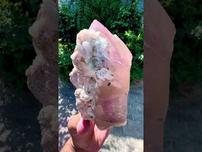 Crystallized Rose Quartz with Tourmaline on Smoky Quartz from Afghanistan, 1830 gram