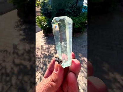 Aquamarine crystal with Hematite Flower from Pakistan, 48 gram