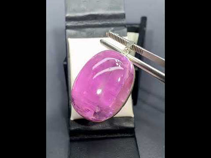Polished Fuchsia Pink Kunzite On Silver Pendant, Kunzite Neckalce From Afghanistan - 21 gm