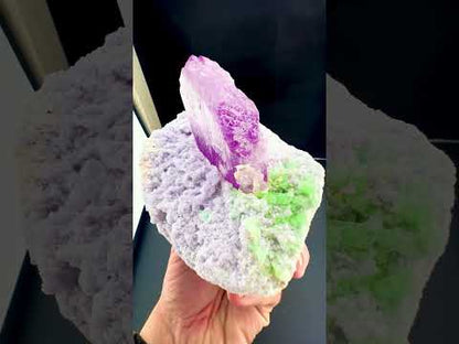 Pink Kunzite with Green Tourmalines on Lepidolite from Afghanistan, 749 gram