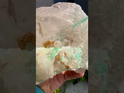 Bicolor Beryl Morganite Aquamarine with Green Tourmaline, Microlite and Albite from Afghanistan, 576 gram