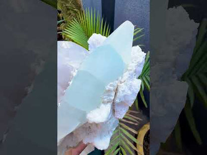 Blue Topaz with Quartz and Albite from Paprok, 922 Gram