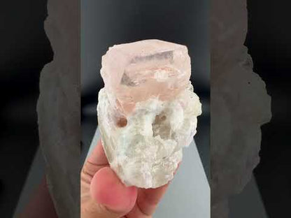 Peach Pink Morganite with Quartz and Albite From Afghanistan - 258 Grams