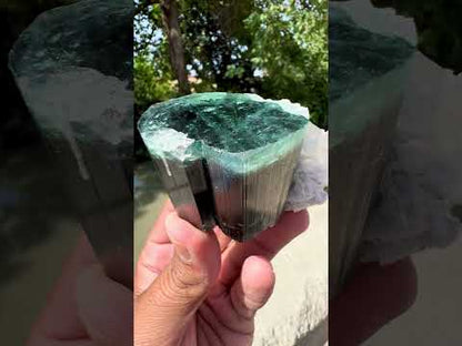 Blue Cap Tourmaline, Pink Lepidolite, Quartz and Albite specimen from Afghanistan, 205 gram