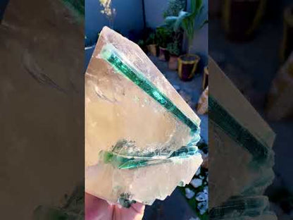 Indicolite Tourmaline on Smoky Quartz from Afghanistan, 677 gram