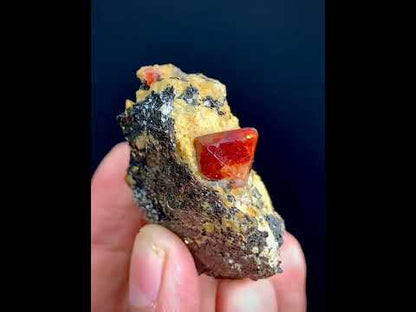 Red Zircon Crystal On Matrix From Pakistan- 52 Grams