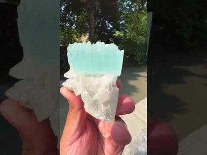 AquaMorganite crystal with Quartz and Feldapar from Pakistan, 240 grams