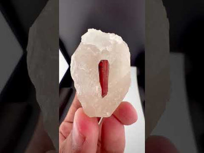 Red Tantalite Crystal on Quartz from Afghanistan - 50 Grams