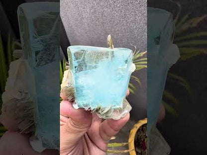 Aquamarine crystal with Mica from Pakistan, 114 gram