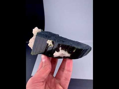 Green Cap Tourmaline Crystal with Albite from Pakistan - 495 Grams