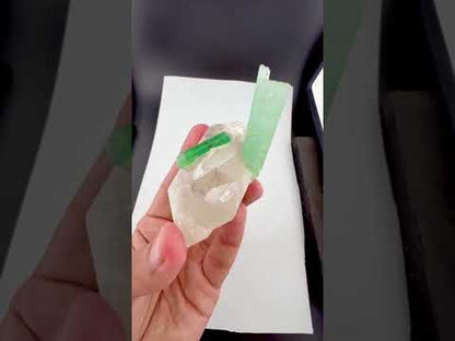 Green Tourmaline Crystals on Quartz from Afghanistan - 113 Grams