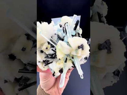 Aquamarine crystals with Schorl on Feldspar from Pakistan, 300 gram
