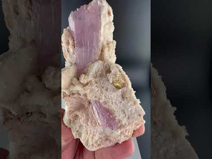Pink Kunzite With tantalite Specimen From Afghanistan - 219 Grams