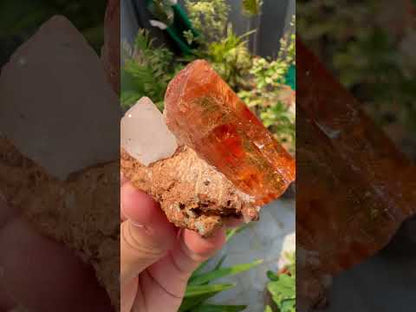 Natural Golden Topaz Crystal on Matrix from Katlang Pakistan, 59 gram