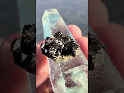 Aquamarine crystal with Hematite Flower from Pakistan, 48 gram