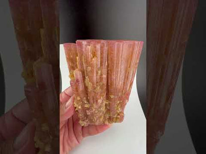Orange Pink Tourmaline Crystal with Lepidolite Mica from Afghanistan, 316 gram