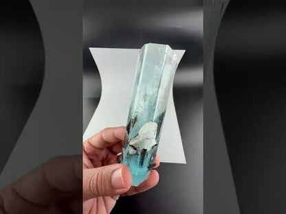 Aquamarine Crystal with Schorl from Pakistan, 160 Gram