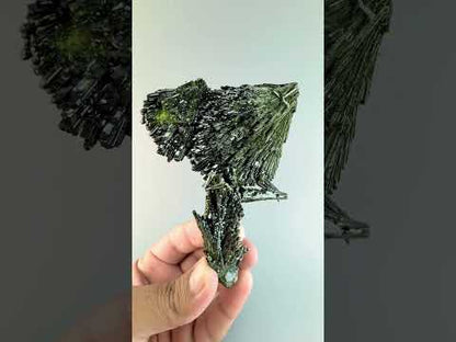 Green Epidote Crystal Specimen with Custom Base, 92 gram