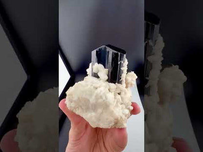 Schorl Tourmaline on Feldspar Specimen from Pakistan - 322 Grams
