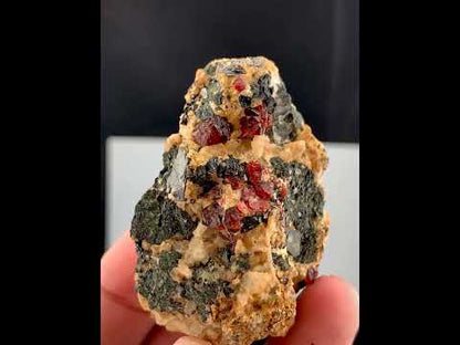Red Zircon Crystals On Matrix From Pakistan- 84 Grams