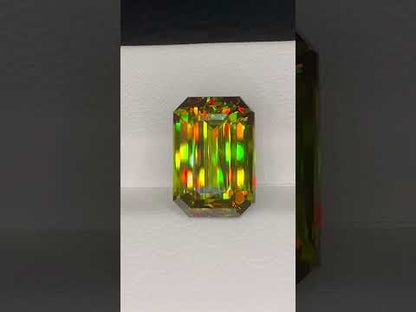 Chrome Sphene Gemstone, 7.00 Ct Emerald Cut