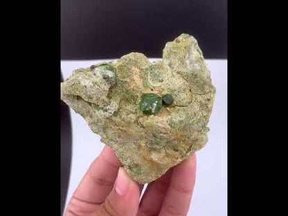 Green Demantoid Garnet Crystals On Matrix - 192 Grams