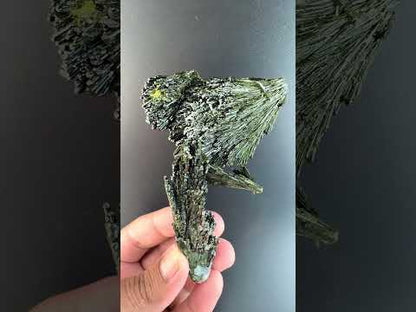 Green Epidote Crystal Specimen with Custom Base, 92 gram