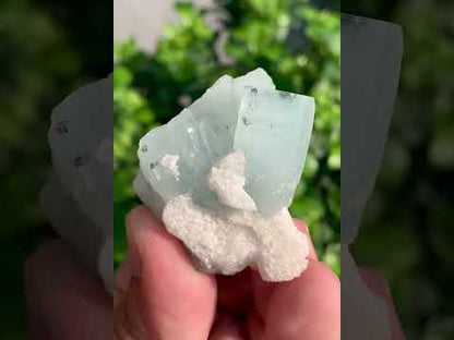 Blue Aquamarine Crystals With Hematite Inclusions From Pakistan - 54 Grams