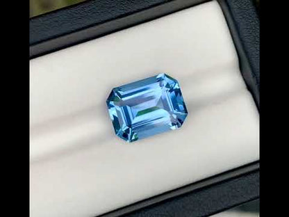 Flawless Aquamarine Gemstone, Blue Aquamarine Ring Stone, Emerald Cut Aquamarine Loose Stone, Santa Maria Aquamarine, 8.95 CT