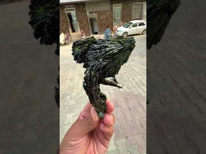 Green Epidote Crystal Specimen with Custom Base, 92 gram