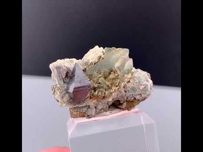 Rare Black Anatase Crystal With Chlorine Quartz On Matrix From Pakistan - 47.95 Carats