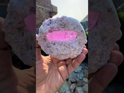 Pink Kunzite with Green Tourmalines on Lepidolite from Afghanistan, 749 gram