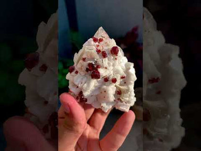 Red Spessartine Garnet Crystals with Muscovite , Quartz and Feldspar from Pakistan - 176 gram