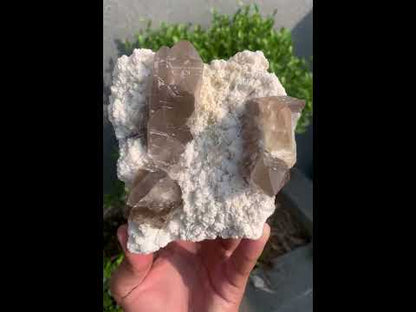 Golden Topaz With Smokey Quartz On Matrix From Pakistan - 888 Gram