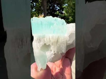 AquaMorganite crystal with Quartz and Feldapar from Pakistan, 240 grams