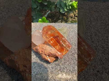 Natural Golden Topaz Crystal on Matrix from Katlang Pakistan, 59 gram