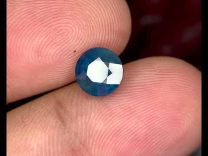 Deep Blue Sapphire Gemstone For Ring, Parti Sapphire Loose Stone, Round Sapphire Stone, Bi Color Sapphire, 2.20 CT